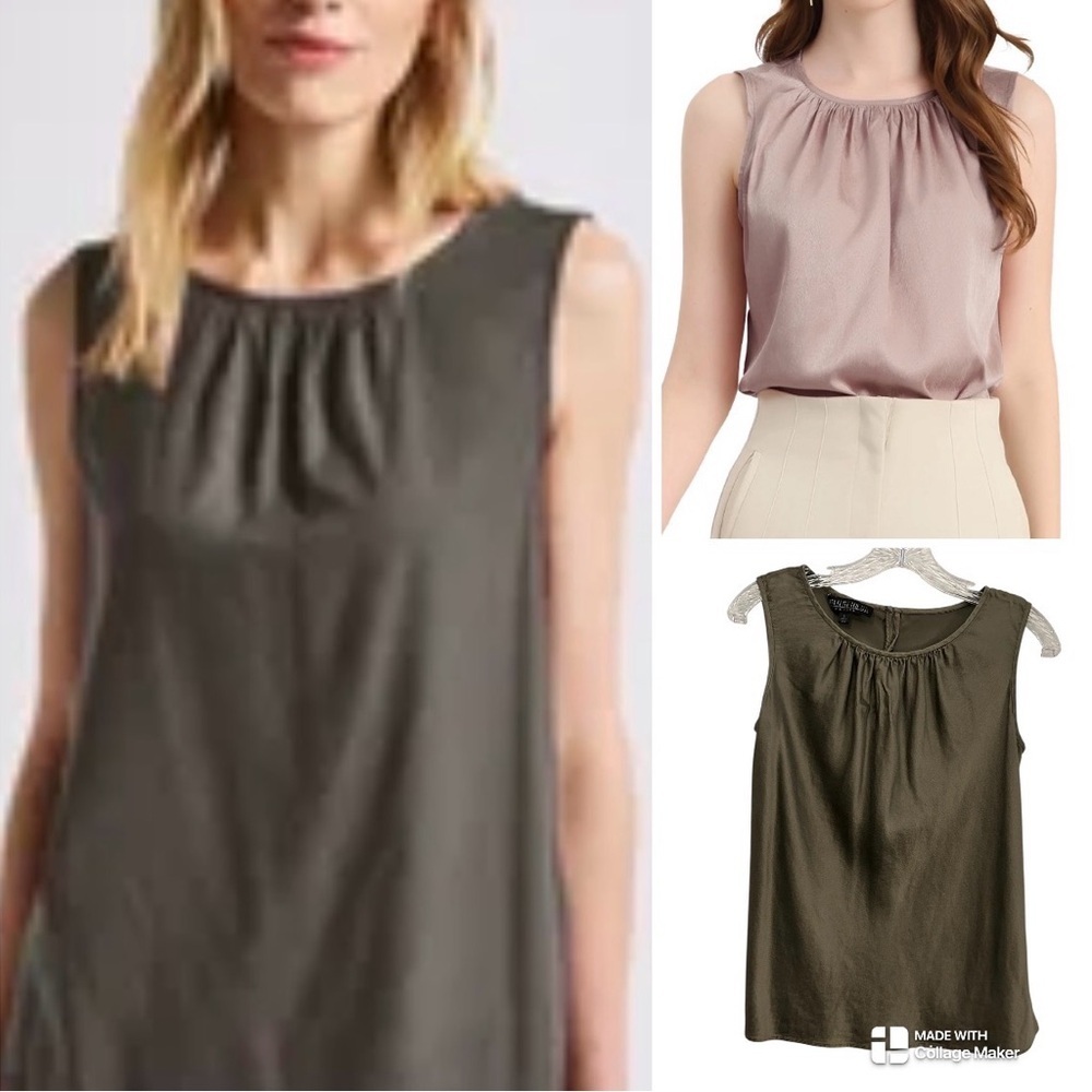 Lafayette 148 100% silk sleeveless blouse